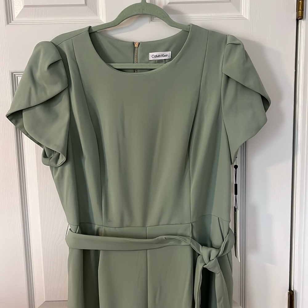 Light Green Jumpsuit with Tulip Sleeves NWT